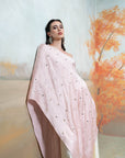 LIGHT PINK + MIRROR ZARI PEARL WORK + GEORGETTE + TOP SET + 2 PCS