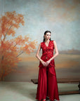 MAROON + SEQUIN CUTDANA WORK + GEORGETTE + GHARARA SET + 2 PCS