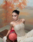 BEIGE + SEQUIN WORK + NET + SHARARA SET + 2 PCS