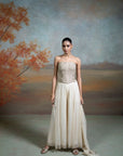 BEIGE + SEQUIN WORK + NET + SHARARA SET + 2 PCS