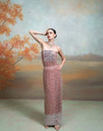 PINK + MIRROR DORI WORK + SILK BLEND + CORSET SKIRT SET + 2 PCS
