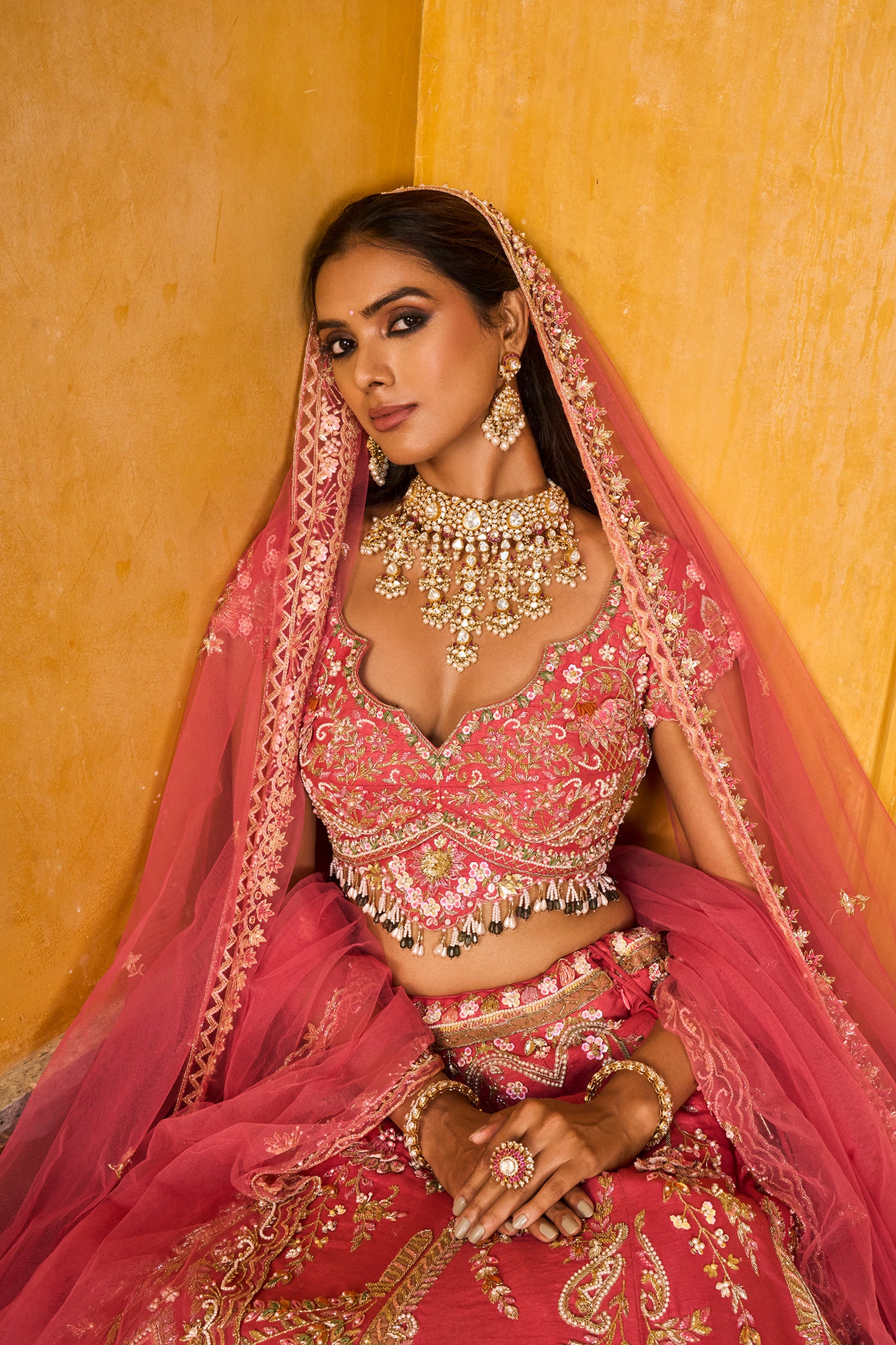 Salmon Lehengas