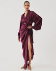Burgundy Draped Dress