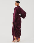 Burgundy Draped Dress