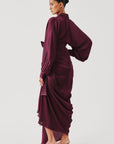 Burgundy Draped Dress