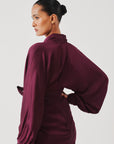 Burgundy Draped Dress