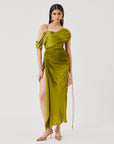 Olive Ruched Dress