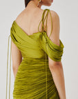 Olive Ruched Dress