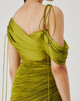 Olive Ruched Dress