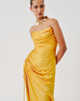 Sunny Yellow Spagetti Draped Dress