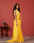 Sunshine Yellow Handcrafted Saree Set
