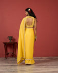 Sunshine Yellow Handcrafted Saree Set