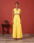 Sunshine Yellow Indo-Western Fusion Set