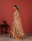 Zardozi Handcrafted Bustier Lehenga Set with Patchwork Dupatta