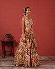 Zardozi Handcrafted Bustier Lehenga Set with Patchwork Dupatta