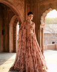 Powder Pink Organza Embroidered Lehenga Set