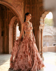 Powder Pink Organza Embroidered Lehenga Set