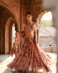 Powder Pink Organza Embroidered Lehenga Set