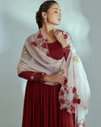 Green Ombre Anarkali Set with Sequin Embroidery and Pleated Flare
