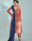 Sequin Embroidered Ombre Flare Anarkali Set - Georgette Crepe