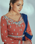 Sequin Embroidered Ombre Flare Anarkali Set - Georgette Crepe