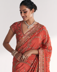 Khwab Tangerine Saree