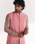 Dino Pink Nehru Jacket Set