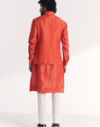 Rawal Tangerine Nehru Jacket Set