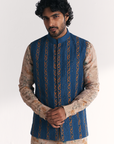 Musawir Blue Nehru Jacket Set