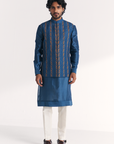 Shahid Blue Nehru Jacket Set