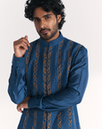 Shahid Blue Nehru Jacket Set