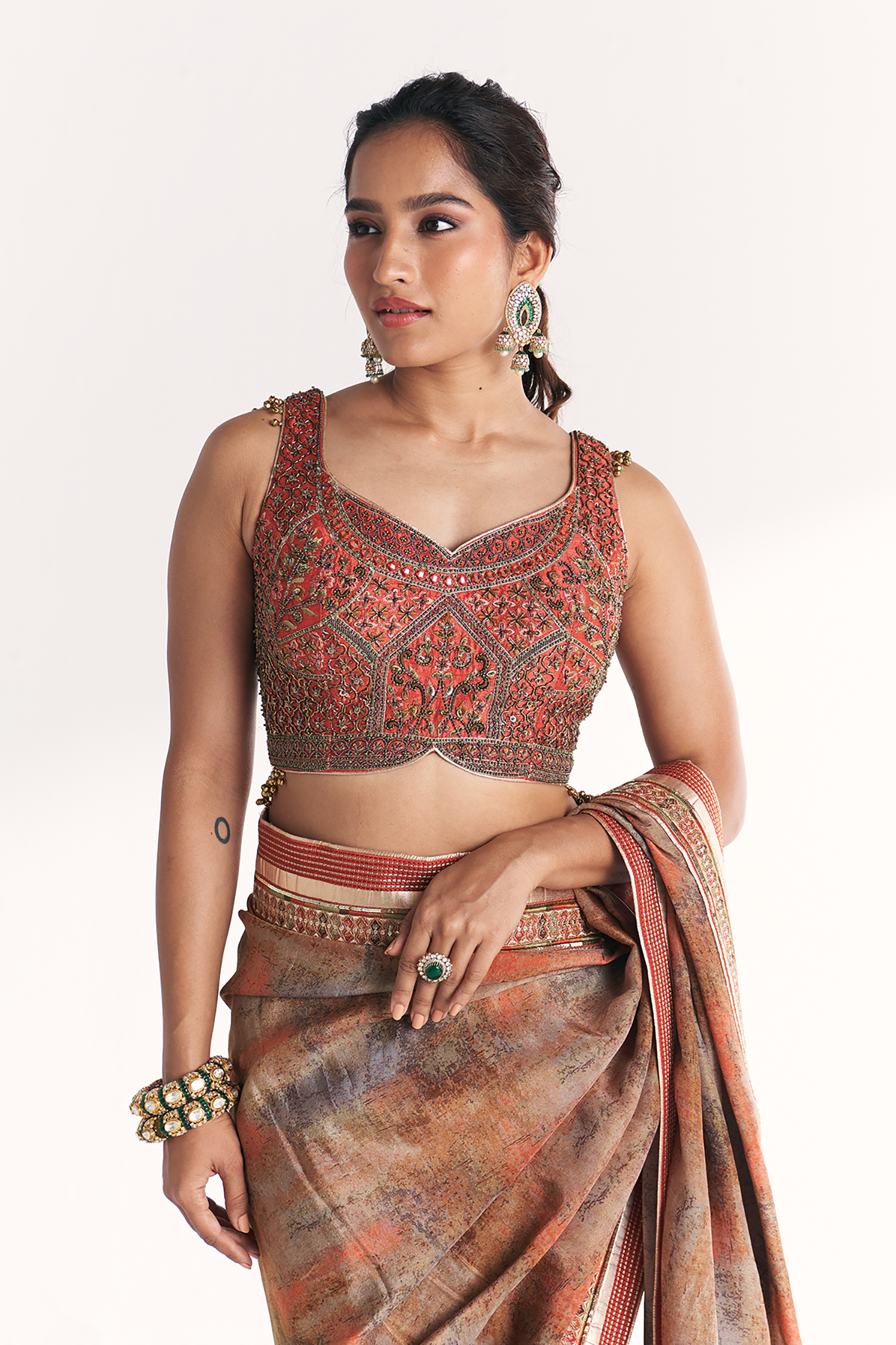 Phulwari Orange Saree