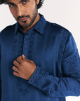 Jalal Blue Pathani Kurta Set