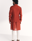 Shamsi Rust Nehru Jacket Set
