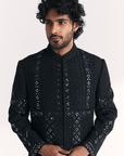 Kunj Black Achkan Set