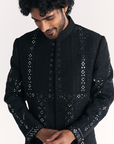 Kunj Black Achkan Set