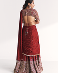 Naveli Maroon Pre-Stitched Saree