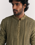 Rajbari Green Kurta Set