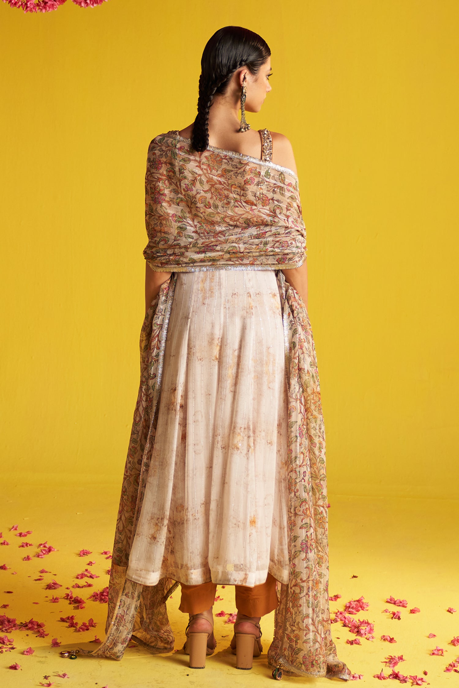 Amita Mustard Anarkali Set