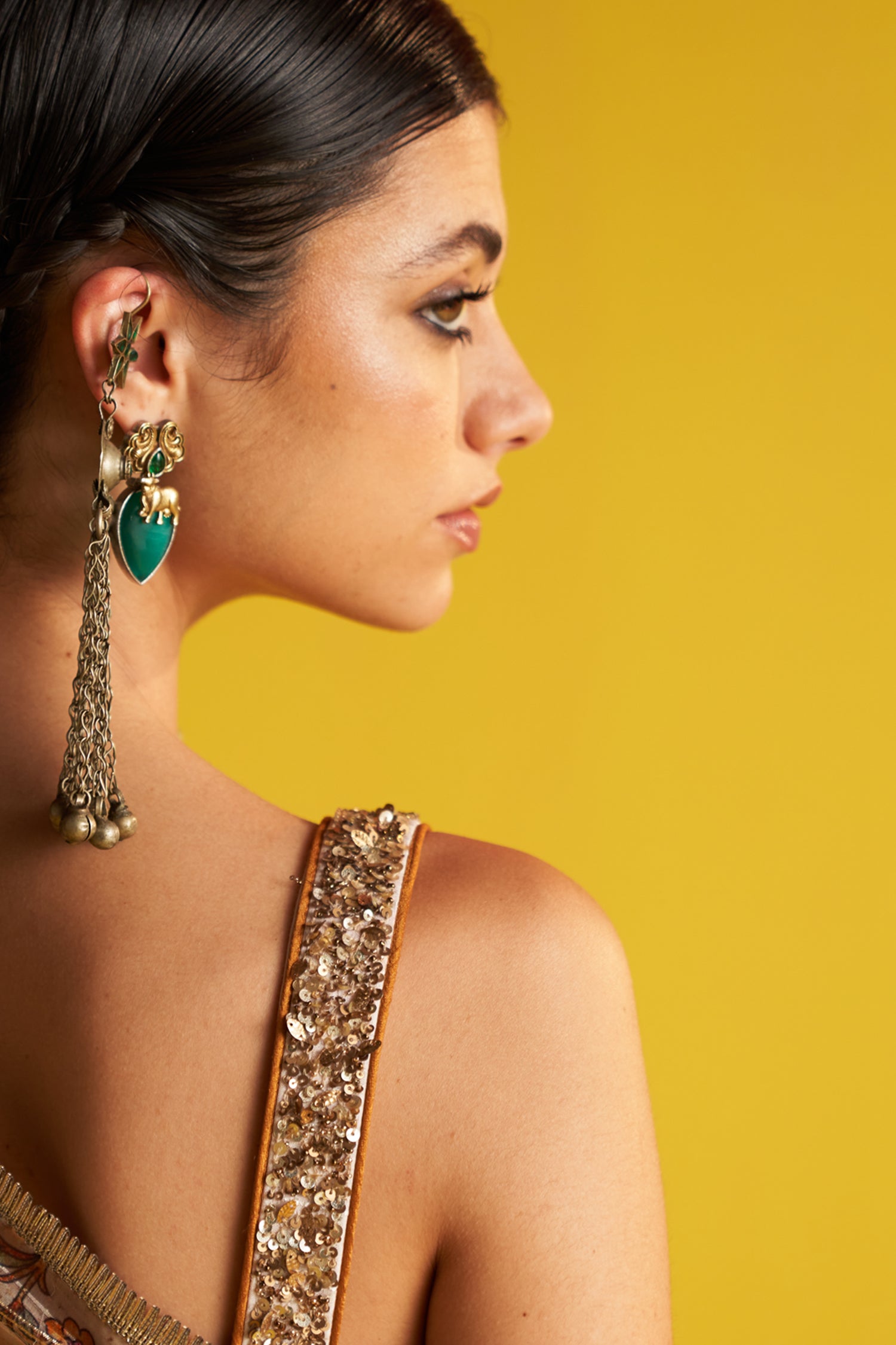 Amita Mustard Anarkali Set