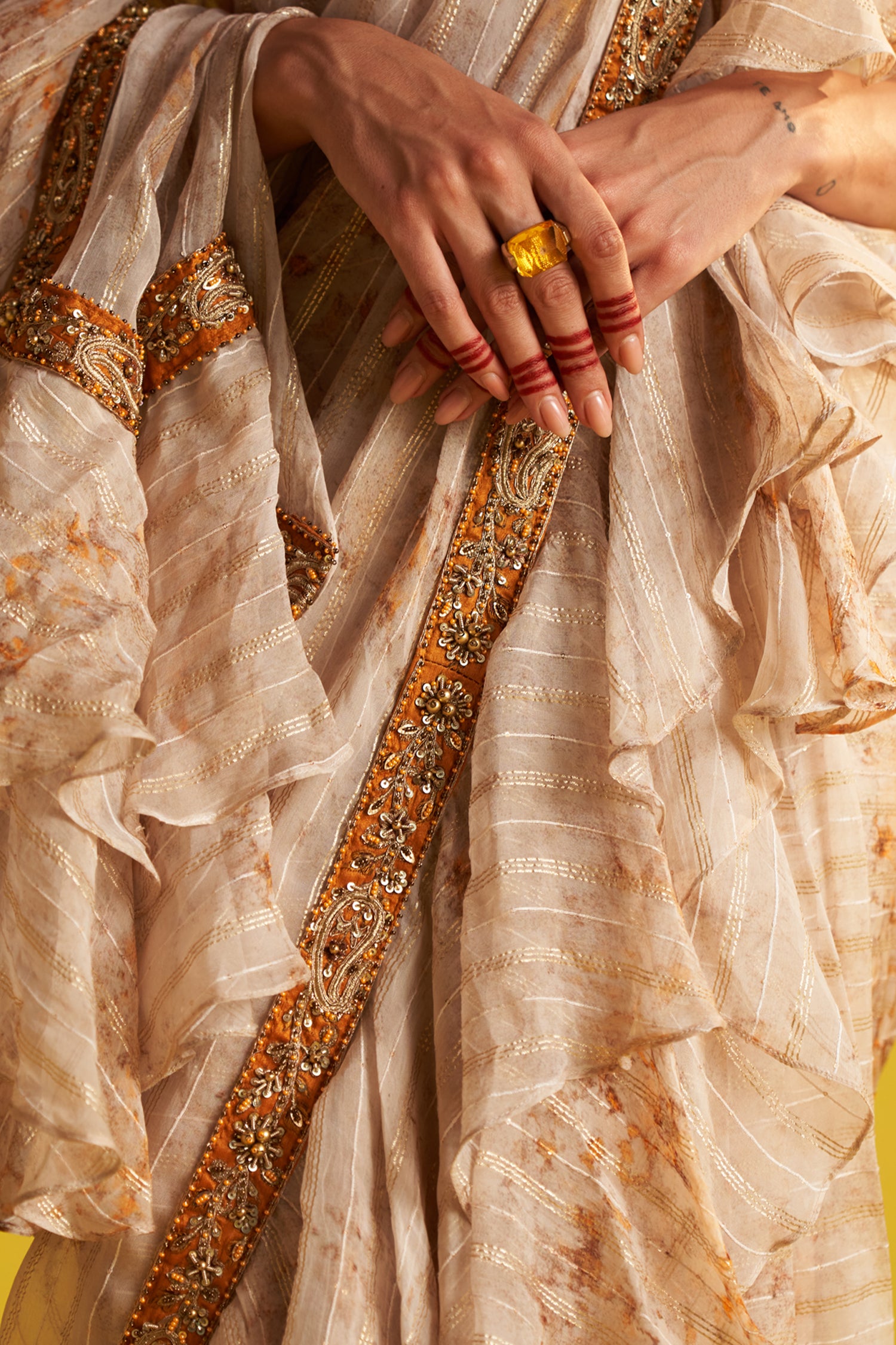 Veda Yellow Saree Set