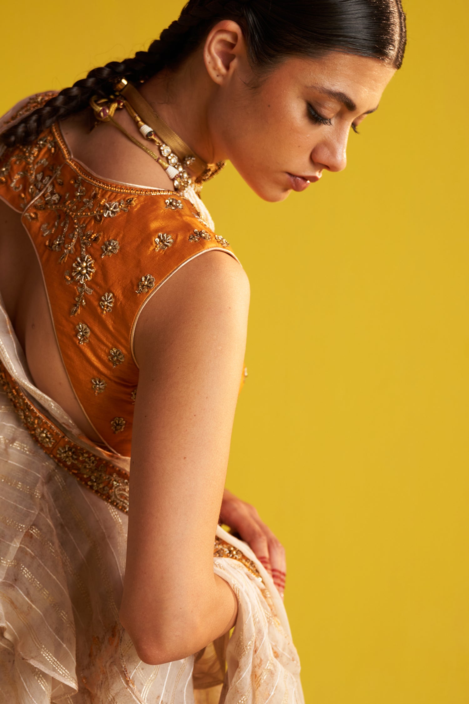 Veda Yellow Saree Set