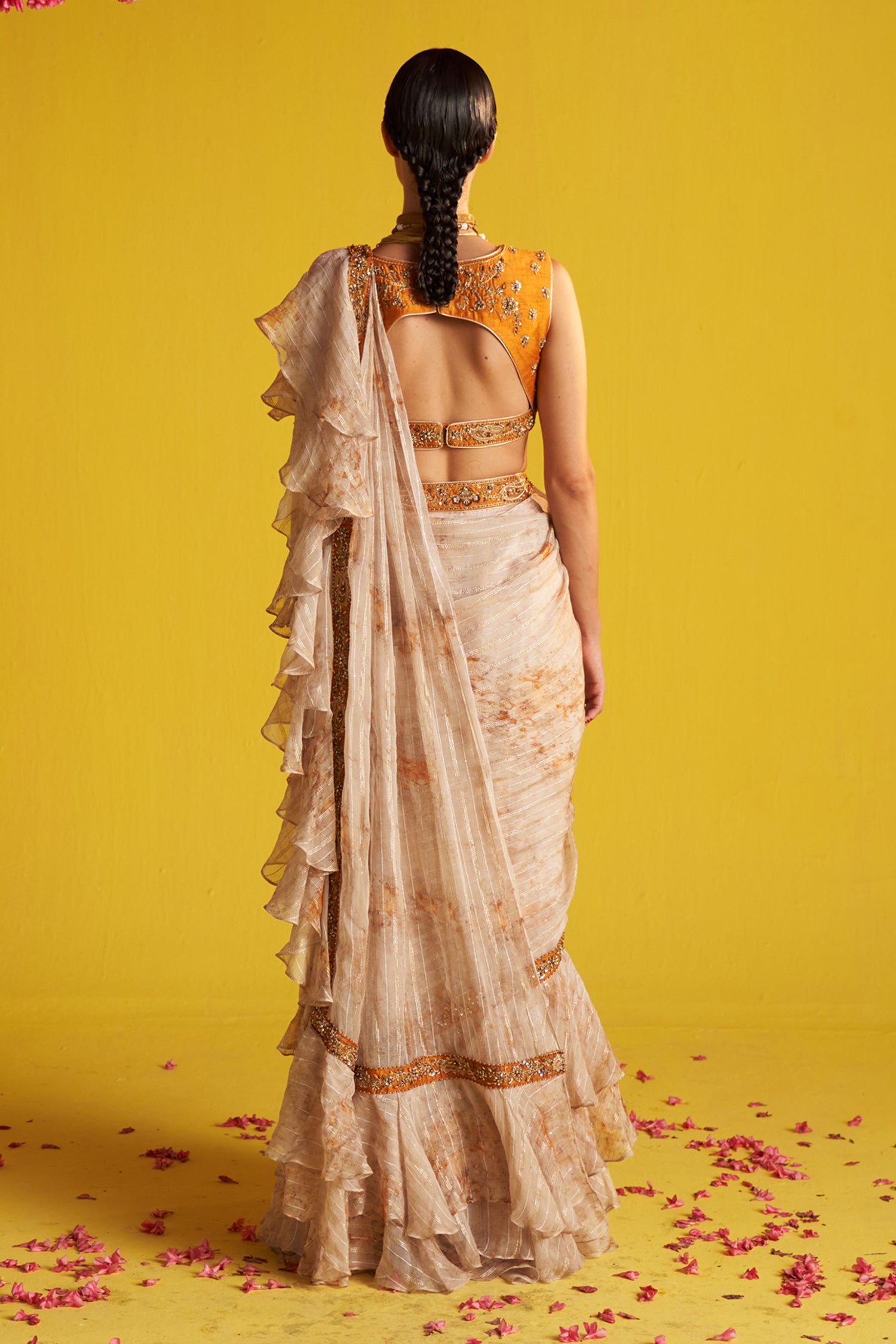 Veda Yellow Saree Set