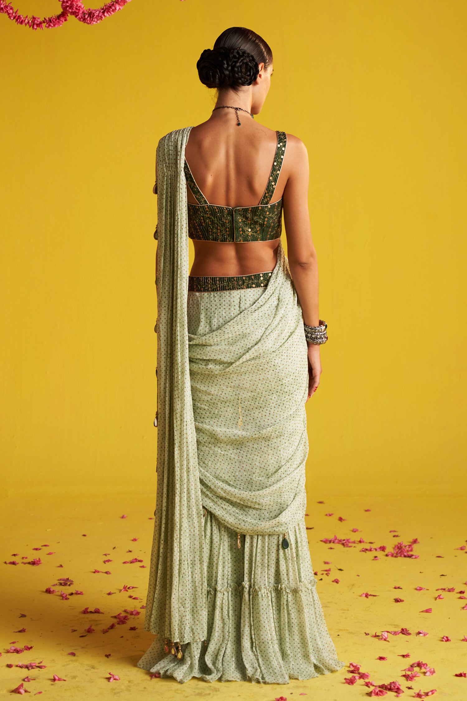 Sera Green Saree Set