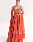 Safar Tangerine Anarkali