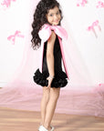 Black Dress with Tulles and Bow Detailing