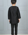 Black Round Neck Kurta with Pajama