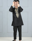 Black Round Neck Kurta with Pajama