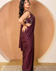 Burgendy Saree