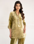Champagne Olive Velvet Occasion Co-ord